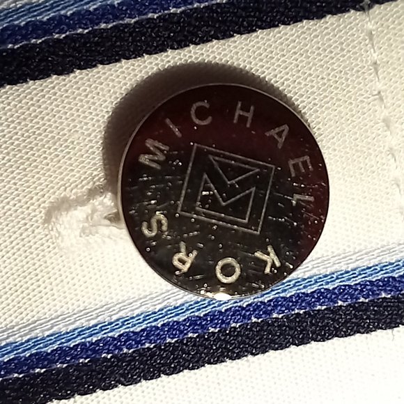 Michael Kors Mens Striped button up Shirt 16 36/37 Large , blue & white - Picture 7 of 7